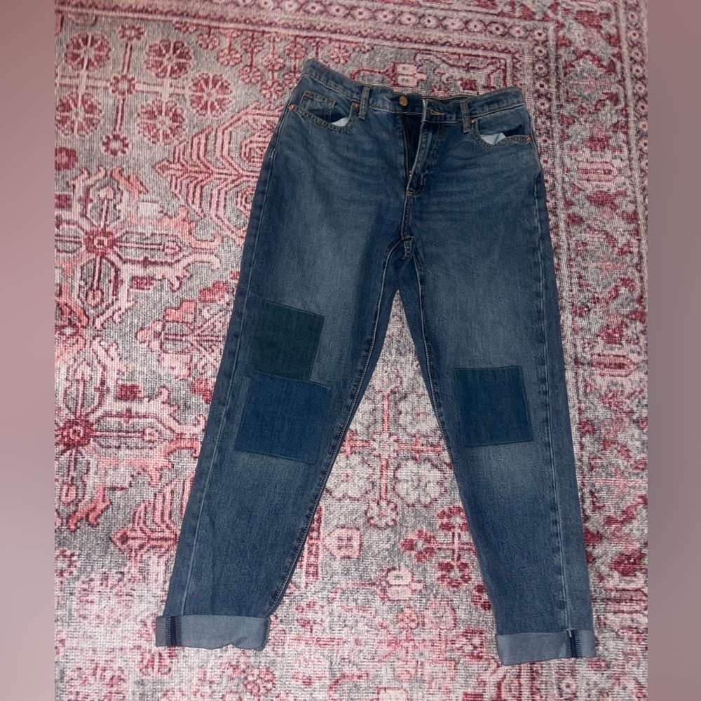 boyfriend high rise blue jeans Universal Thread